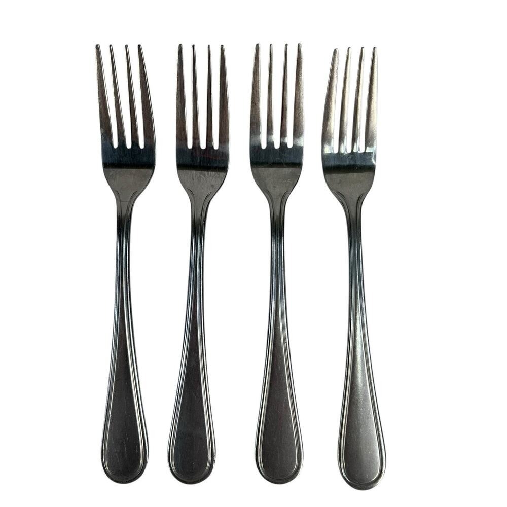 Oneida HOLLIS Lot Of 4 Dinner Forks Stainless Flatware Stainless Replacement